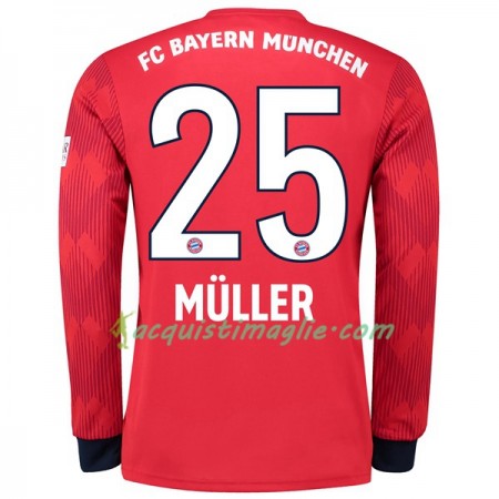 Divisa di Calcio Bayern Monaco Muller 25 Prima 2018/2019 Manica Lunga
